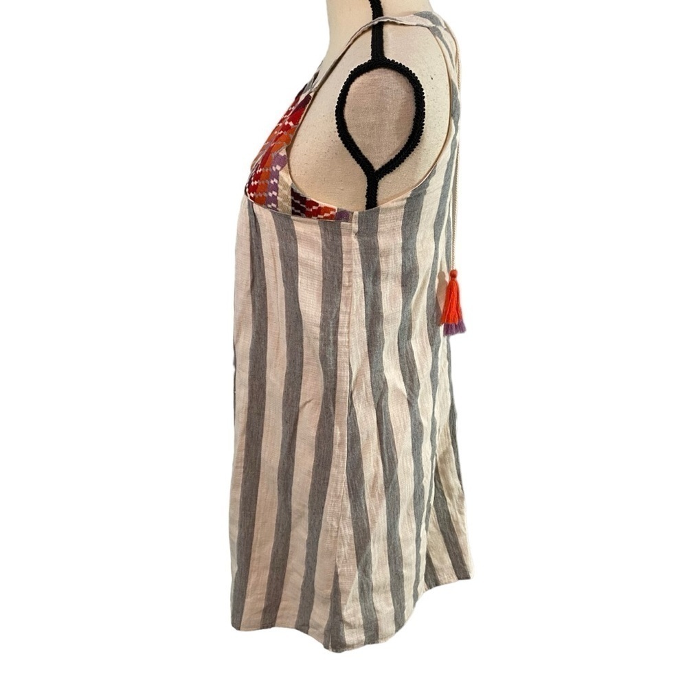 THML Anthropologie Embroidered Midi Dress Size Small Tassels - Picture 4 of 16